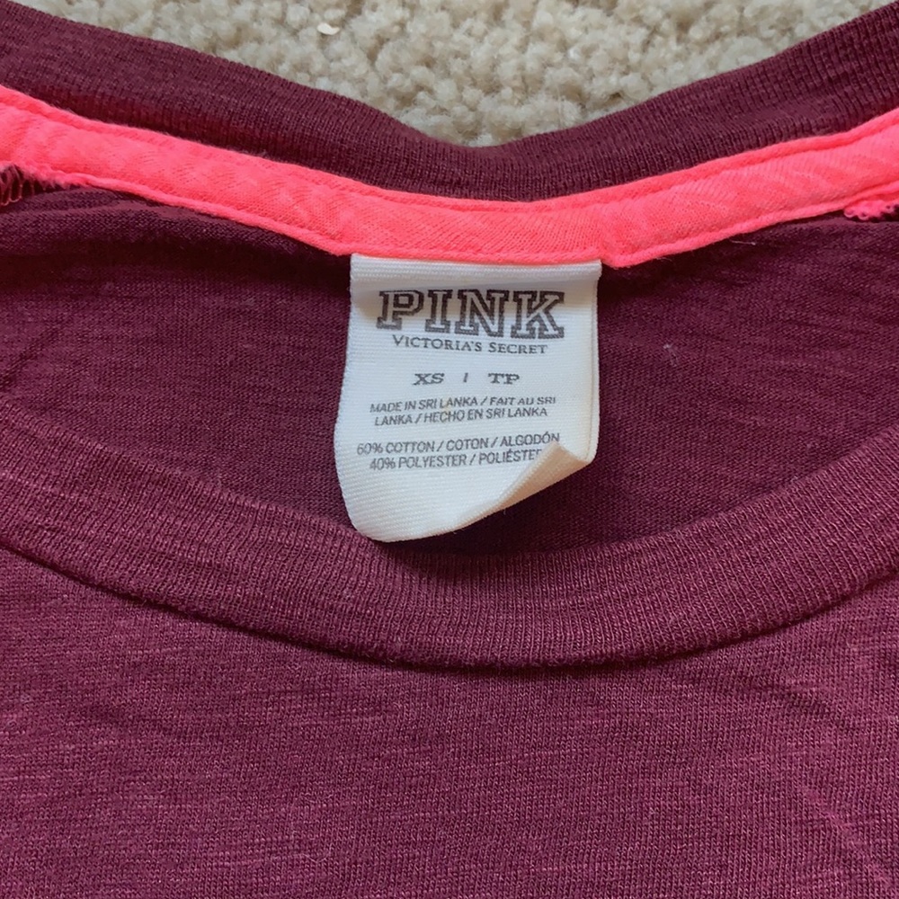 Victoria’s Secret Pink Baseball Tee Size XS - Picture 3 of 9